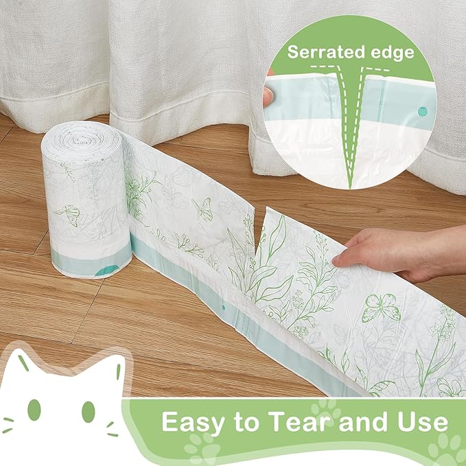 Bienbee Litter Box Liners, 30 Pack 36" x 19" Large Size Cat Litter Bags Extra Thick Cat Box Liners Easy Cleanup Tear Resistant Heavy Duty Cats Litters Pan Liner with Drawstring Pet Cats Supplies