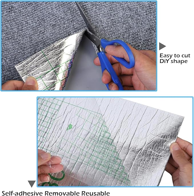 Cat Scratch Furniture Protector Cat Scratching Mat Trimmable Self-Adhesive Carpet DIY Climb Scratcher Mat for Covering Tower and Couch Protector from Cats Claws for Wall, Door, Steps