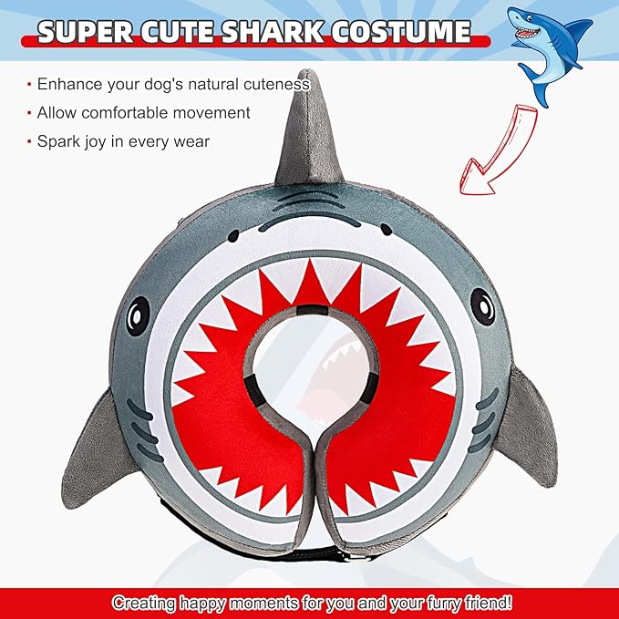 KOOLTAIL Dog Cone Collar Alternative After Surgery, Soft Inflatable Dog Neck Cone for Medium Large Dogs, Adjustable Pet Donut Recovery E Collar with Enhanced Anti-Licking Does Not Impede Vision L