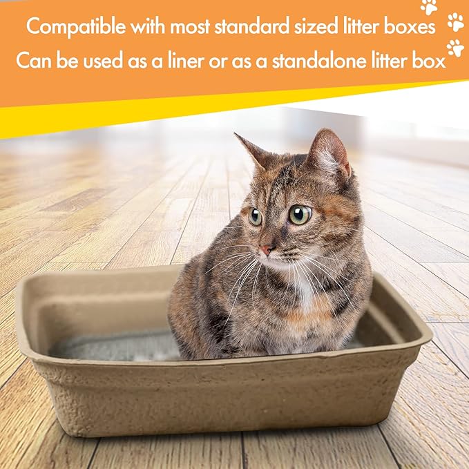 Disposable Litter Boxes (Brown, Large 6-Pack)
