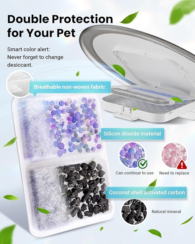 Smart WiFi Automatic Cat Feeder for 3 Cats, Strong Anti-Jam System, Dual-Effect Desiccant Cat Food Dispenser, 6L Pet Feeder with 10S Voice Recorder for Cats and Small Dog(Bright White)