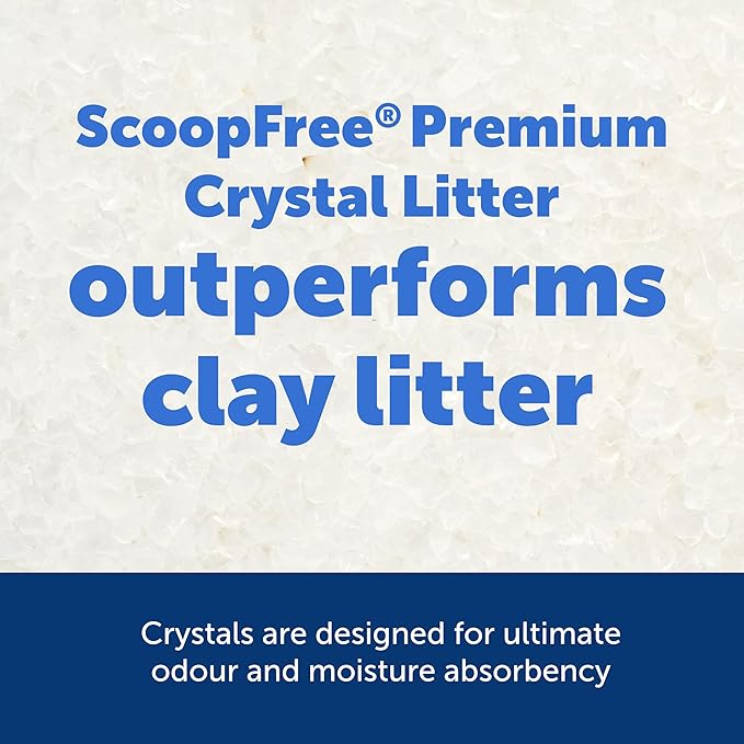 PetSafe ScoopFree Premium Crystal Cat Litter - Outperforms Clay Litter - Refill Packs - Reusable Tray Compatible - Fragrance Free - 4.3 lb Bags - 2 Pack