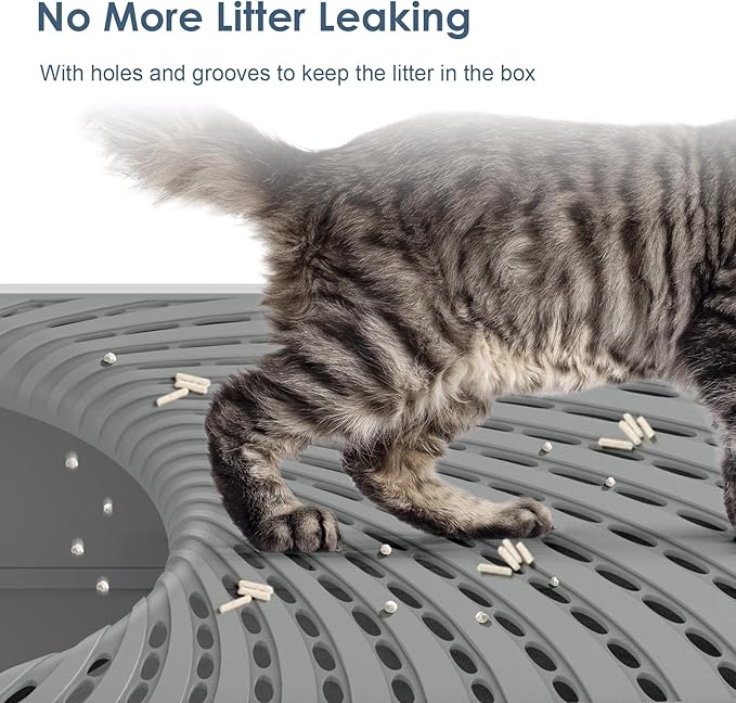 Stainless Steel Top Entry Litter Box with Dog-Proof, Hooded Stainless Steel Litter Box with Filter Lid & Scoop for Low Tracking, Enclosed Cat Litter Boxes for Anti-Leakage Metal Litter Pan