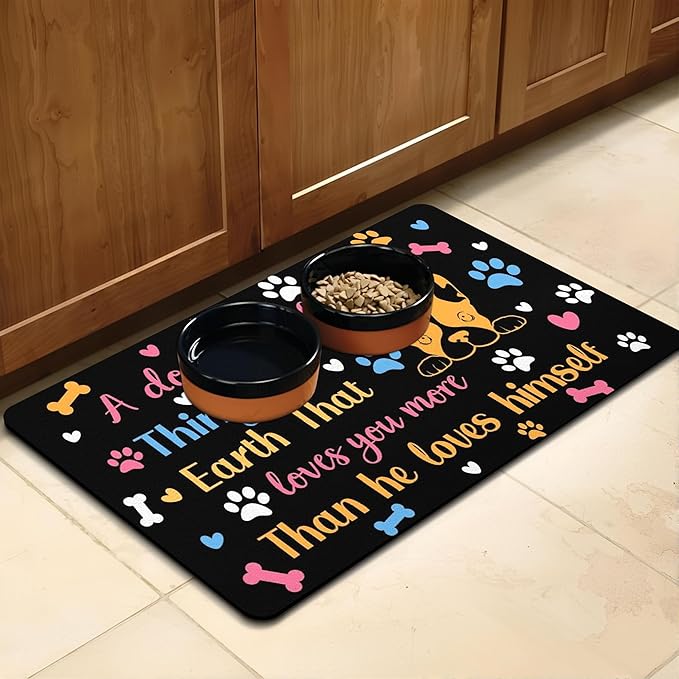 Pet Feeding Mat for Floors Waterproof Dog Mat for Food and Water Absorbent Quick Dry Non Slip mat for Cat Bowls