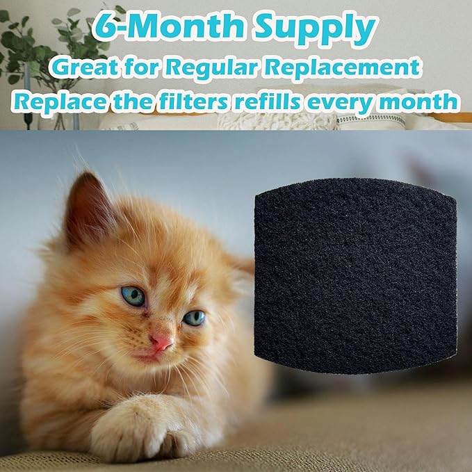 Cat Litter Box Replacement Filters for Petmate Booda Clean Step Cat Litter Box, Activated Charcoal Filters Replacement to Absorb Odors and Litter Box Deodorizer for Keep Home Fresh (6 Pack)
