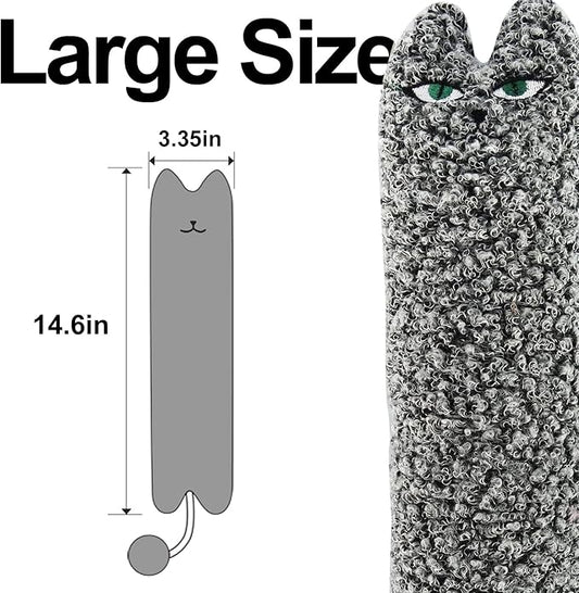 TTcat Catnip Silvervine Matatabi Pillow for Cats & Kittens,Cat Kicker Toy,Large Size Cat Pillow Soothing Plush Cat Toy(Grey).