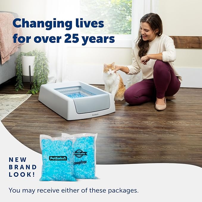 PetSafe ScoopFree Premium Crystal Cat Litter - Outperforms Clay Litter - Refill Packs - Reusable Tray Compatible - Fresh Scent - 4.3 lb Bags - 2 Pack