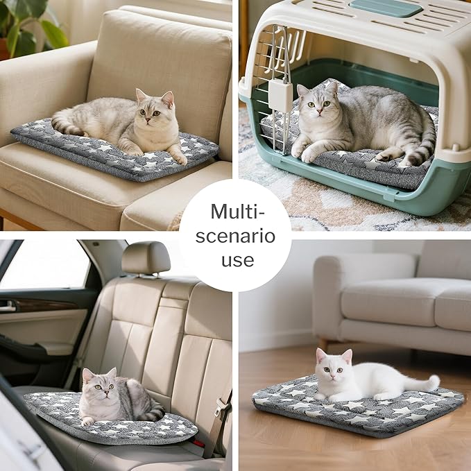 Dog Bed Mat for Crate, Soft Kennel Pad, Durable Comfort Mat for Dogs and Cats, Home and Crate Use (Gray, 18"*14"*1.5")