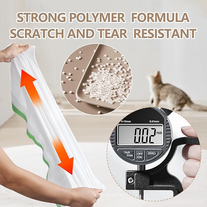 60 Count Automatic Cat Litter Box Bags Compatible with PetCova, DuckSky and MeoWant, Leak-proof Pet Waste Bags Liners with Drawstring Heavy Duty for Self Cleaning Cat Litter Box -19" x 18"