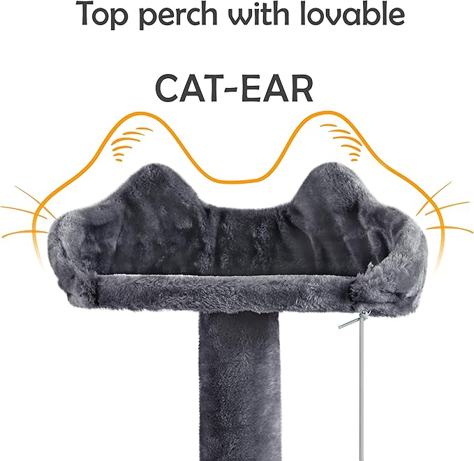 Topeakmart 57 inches Multi-Level Cat Tree Cat Condo with Scratching Posts Kittens Activity Tower Pet Play House Furniture