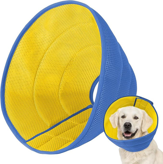 Dog Cone Soft Recovery Collars & Cones After Surgery for Medium Large Dogs, Comfy Ecollars to Stop Licking, Adjustable, Dog Ecollars for Recovery Fabric: Soft Comfort, Ecollars of Shame Alternatives