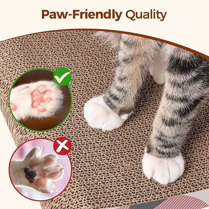 ComSaf Cat Scratcher Carboard Pad 32"x10", Large Cat Scratcher Bed for Indoor Cats, Durable Cat Scratching Board, Recycle Cat Scratch Pad for Adult, Big, Medium, Small Cats Lounger