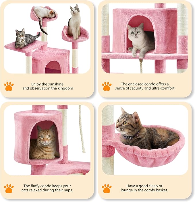 Yaheetech 79in Cat Tree Multi-Level Cat Tower with Scratching Posts for Indoor Cats, Cat Furniture Play Center for Cats and Kitten
