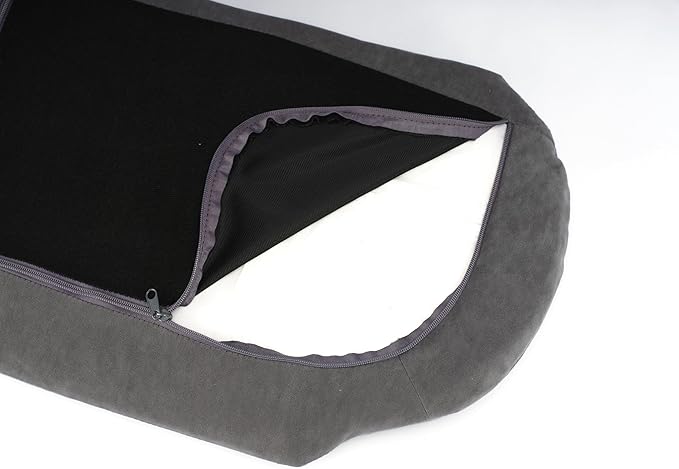 HomSof 26.38" Scandinavian Style Elevated Dog Cat Bed Pet Sofa with Solid Wood Legs and Bent Wood Back with Velvet Cushion,Small Size，Grey+Brown