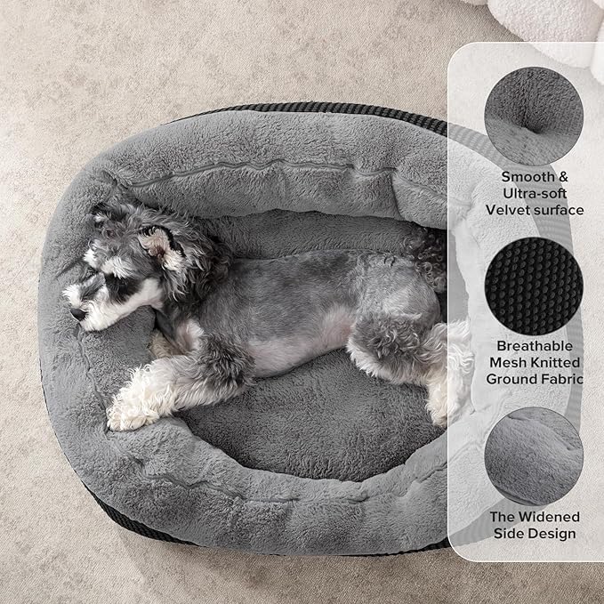 INVENHO Dog Bed Medium Size, Orthopedic Warming Soft Calming Sleeping Durable with Anti-Slip Bottom