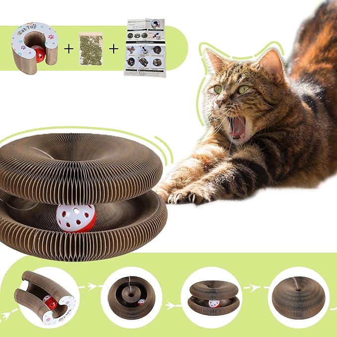 Kitty Kurlz cat Toy Magic Organ Cat Scratching Board Toy Kitty curlz Foldable Accordion Cats Toy (1pcs)