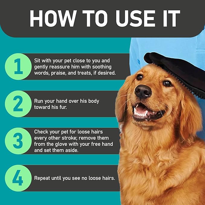 Maxpower Planet Pet Grooming Gloves for Dogs and Cats - Grooming Mitt for Dogs -Cat Gloves - Hair Removal Bruh - All Hair Types