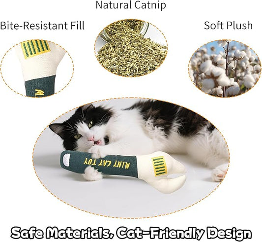 Funny Wrench Cat Toy with Catnip – Interactive Plush Chew Toy for Teething Kittens & Indoor Cats, Perfect for Paws-On Play