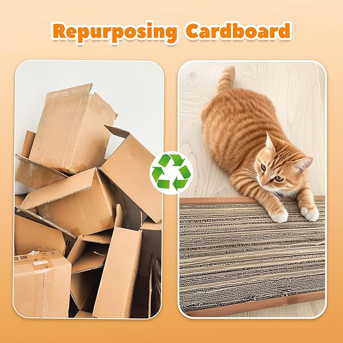 Cardboard Cutter for Cat Scratchers, Cut 1.6" Wide Cardboard Strips, 3D Printed Cat Scratcher Cardboard Cutter, Cardboard Box Cutter Tool, Includes 10 Blades, Orange