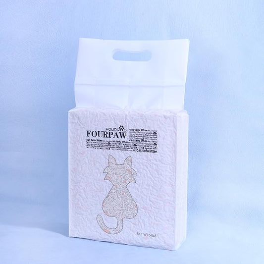 Tofu Cat Litter Hilton Floral Scent 5.5 Lbs, Can Flush Down Toilets or drains, Low Tracking Cat Litter 1.8mm Pellets.