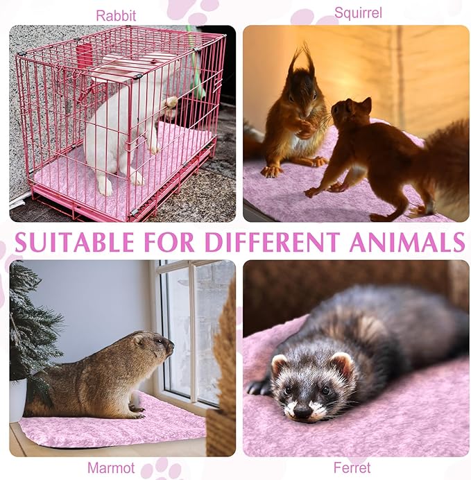 4 Pack Self Warming Cat Bed Indoor Self Heating Dog Cat Pad Washable Thermal Pet Kennel Pad Crate Bed Mat Reflect Body Heat for Outdoor(Pink,16 x 20 Inch)