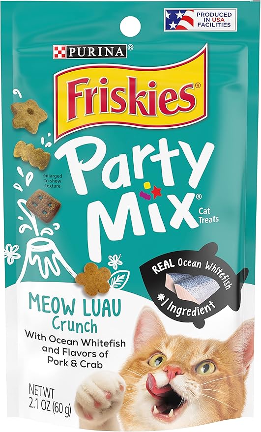 Purina Friskies Party Mix Cat Treats (Meow Luau, 2.1 Ounce (Pack of 6))