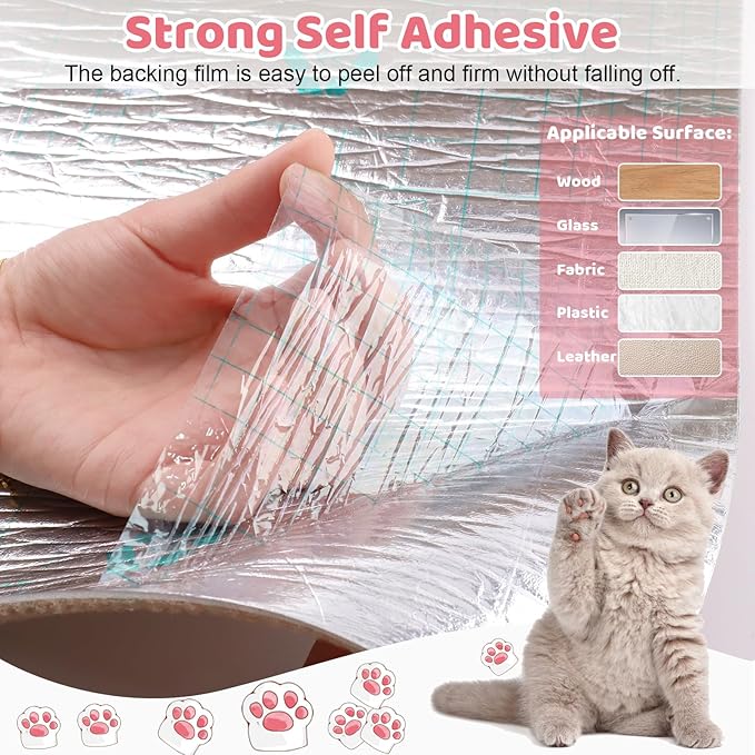 Cat Scratching Mat Self-Adhesive, 78.7"x15.8" Trimmable Cat Scratch Furniture Protector, Durable Cat Scratch Pad for Couches, Cat Trees, Walls, Easy to Install for Cat Owners