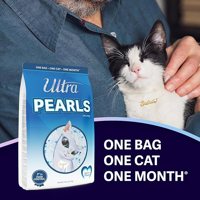 Ultra Pearls Cat Litter - 99.9% Dust Free, Low Tracking, Soft on Paws, Fragrance Free - 5 Lbs.