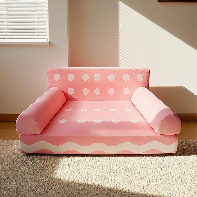 Cat Couch with Soft Pillow, Supportive Dog Couch, Cat Sofa with Removable Cover，Cute Cookies Shaped, 24 Inch