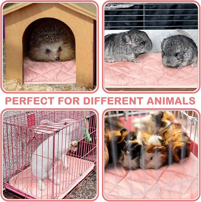 2 Pack Self Heating Cat Mat Self Warming Pet Pads Washable Kennel Mat Dog Crate Pad Reflects Body Heat Non Skid Cat Thermal Pads for Puppy Indoor Outdoor(Pink,16 x 20 Inches)