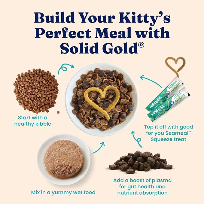 Solid Gold Wet Cat Food Pate in Coconut Oil - Healthy Canned Cat Food Pate w/Real Chicken, Omega Fatty Acids, Vitamins & Minerals - Grain Free & Gluten Free Canned Meals for Cats & Kittens - 24ct/3oz