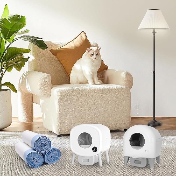 60 Count 26" x 11.8" Cat Litter Box Liners for Fsitego and Fumoi Self Cleaning Litter Box, Extra Thick Heavy Duty Cat Litter Bags Replacement