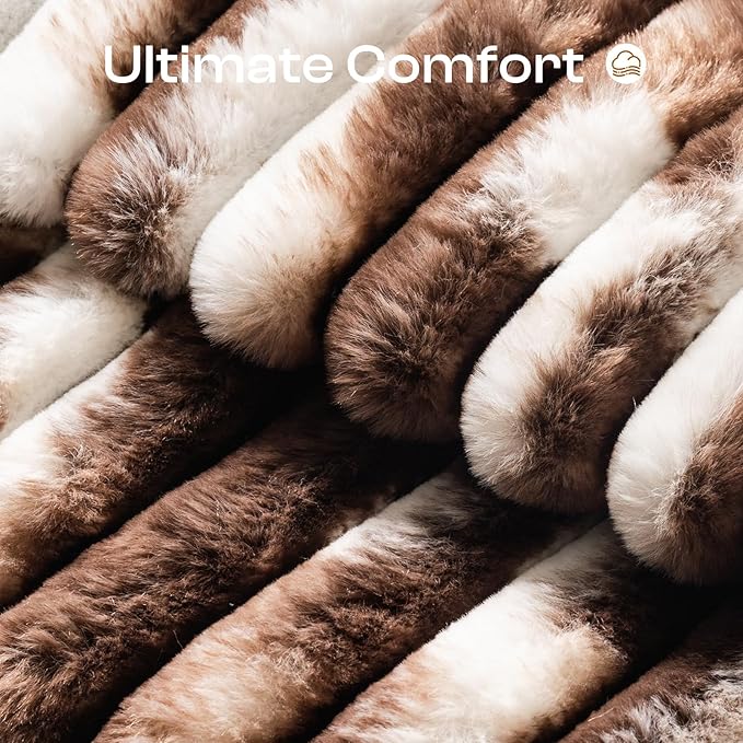 MEWOOFUN Cat Beds for Indoor Cats, Fluffy Cat Couch with Removable Washable Cover, Supportive Small Dog Beds for Puppy & Kitten up to 15 lbs (Brown Gradient, 24x19x12)