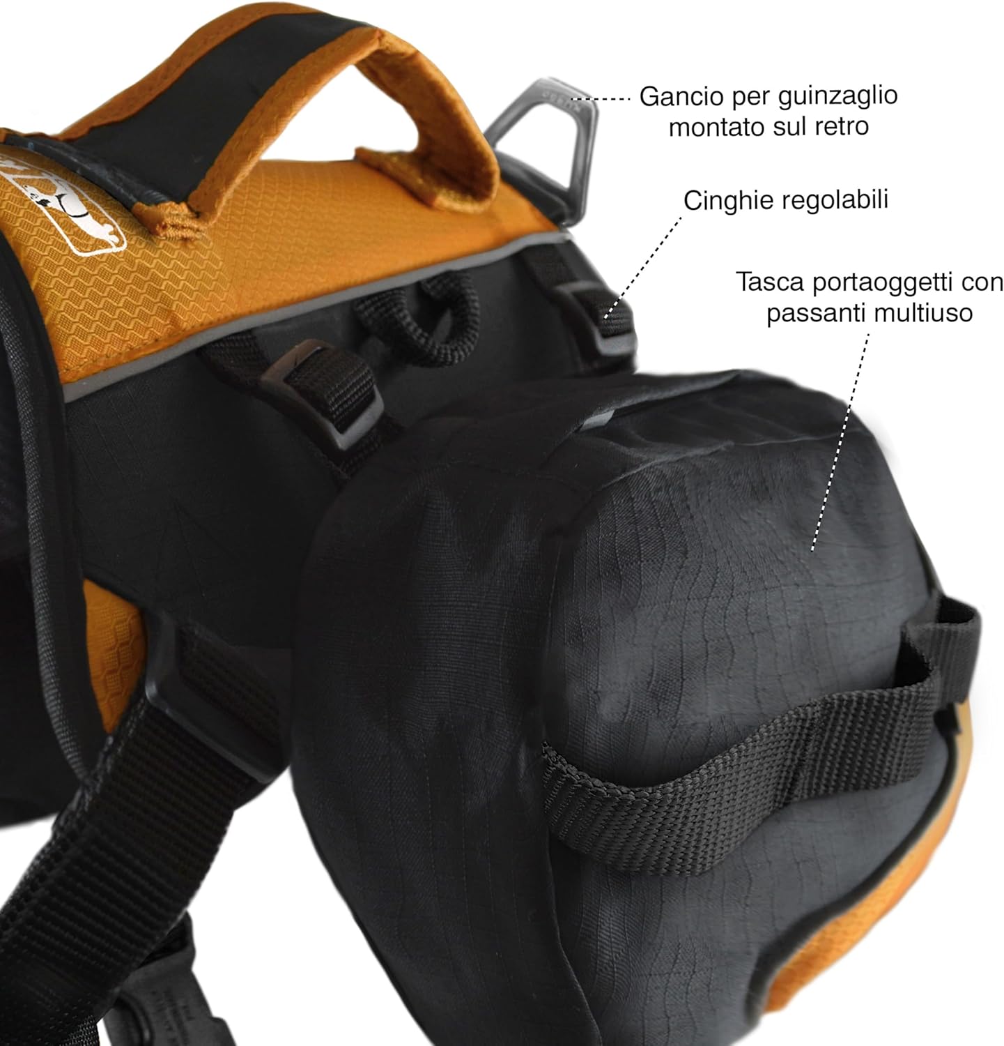 Kurgo Dog Saddlebag Backpack, Back Pack Dog Harness, Hiking Pack for Dogs, Packs for Pets to Wear, Camping & Travel Vest Harness, Reflective, Lightweight, Baxter Pack for Medium & Large Pets