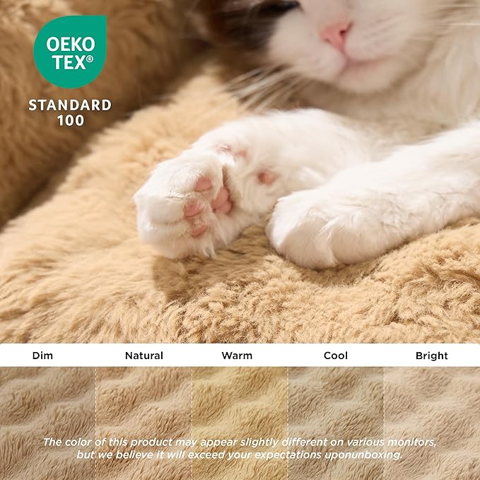 LE SURE Cute Dog Couch for Pets - Fluffy Original Bear Design Dog Beds for Medium Dogs, Pet Sofa with Washable Cover, Supportive Dogs Sofa Bed with Removable, 36inch, Almond