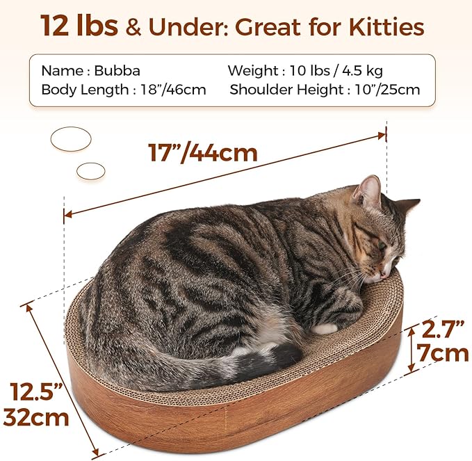 ComSaf Cat Scratching Board - Cat Scratcher Bed for Indoor Cats, Corrugated Cardboard Cat Scratch Pad, Durable Oval Cat Scratcher Bed Bowl for Kitten, Furniture Protector