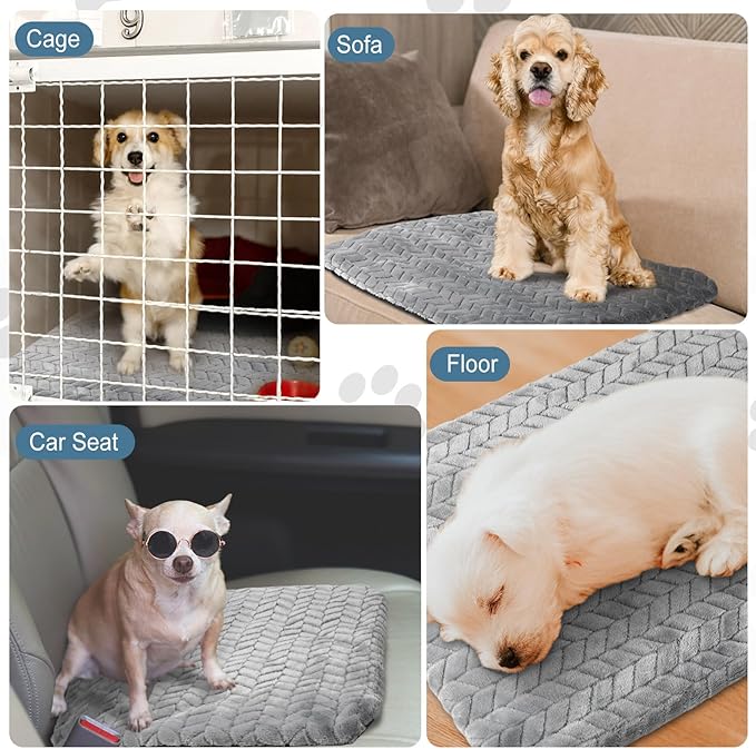 4 Pack Self Heating Cat Pad 16 x 20 Inch Self Warming Cat Bed Non Slip Warm Dog Pad Mat Washable Pet Kennel Crate Bed Mat for Indoor Outdoor Pets(Gray,16 x 20 Inch)
