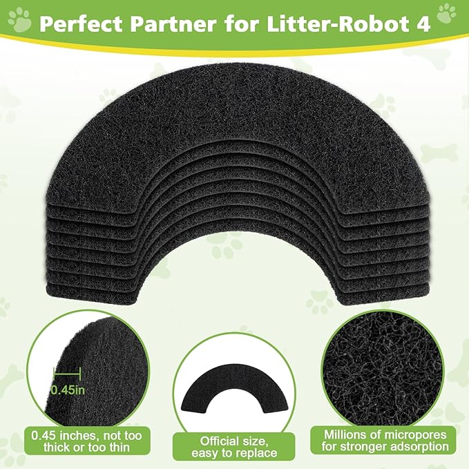 8 Pack Thickened Carbon Filters Compatible with Litter Robot 4, Cat Litter Box Filters Replacement to Control Damp from Pets and Absorb Odors for a Fresh Home Life