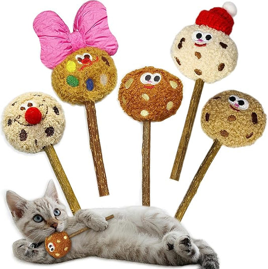 Silvervine Sticks for Cats, Lollipops Catnip Toys & Cat Chew Toy for Teeth Cleaning, Cat Toys for Indoor Cats (5-Pcs)