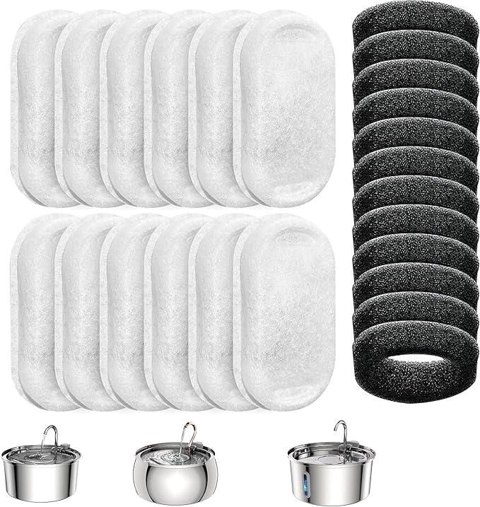 Tomxcute Cat Water Fountain - 4.0L/135oz Gooseneck Copper Faucet Design Cats Fountain for Drinking - Large Capacity Stainless Steel Cat Water Fountain - Comes with 3 Replacement Filters