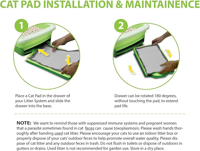 Paw Inspired Cat Pads, Generic Refills for Tidy Cats Breeze Litter Box System, Disposable Kitty Litter Liners for Easy Cleaning, Super Absorbent Pee Pads, 16.9 x 11.4 Inch (Carbon, 20 Count)