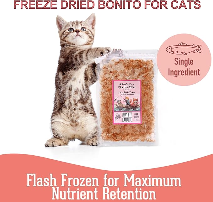 Purrfectpaws Premium Dried Bonito Flakes: Delicious Treats for Dogs & Cats - All-Natural and High in Protein - 4oz Bag