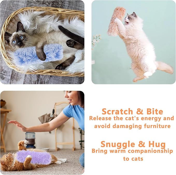 3 Pack Catnip Soft Durable Cat Pillows, Rich Color Catnip Indoor Interactive Cat Kicker, Companion Toys for Cats (Purple Set)