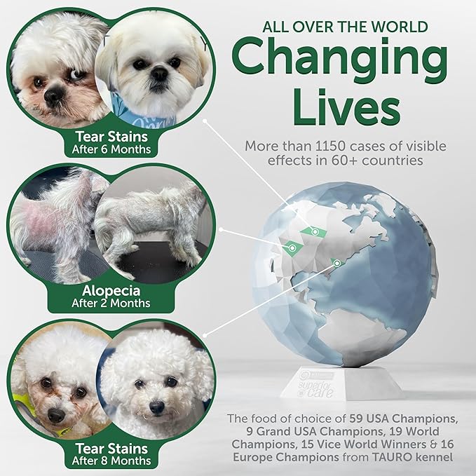 Nature's Protection Superior Care White Dogs Grain-Free Dry Dog Food - High Protein, Tear Stain Dog Food for Small & Mini Breeds Light Coated Adult Dogs, Fresh Pet Meal, Herring, 3.3 lb