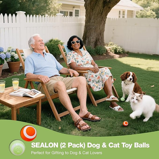 SEALON Electric Interactive Cat Toy Ball(2 Pack) Indoor Cat Play Ball, Suitable for Cats Over 6 Months for Exercise, Weight Loss, and Fun