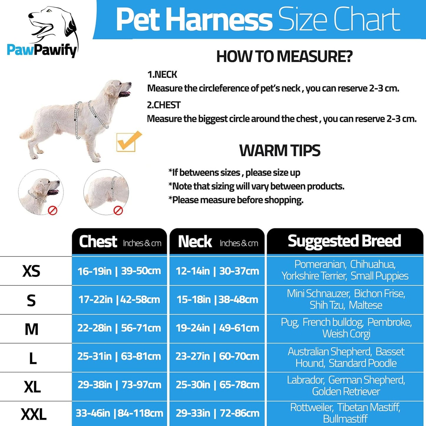 PawPawify Custom No Pull Dog Harness with Name and Phone Number, Heavy Duty Personalized Pet Vest to Prevent Tugging, Pulling, or Choking, Training and Walking (Blue, XXL (85-140 LBS))