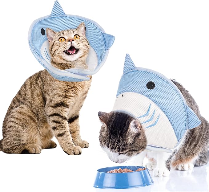 Friusate Cat Recovery Collar - Soft, Adjustable, Breathable, Lightweight Cat Cone to Stop Licking - After Surgery