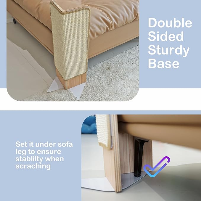 Cat Scratcher, Sisal Corner Scratching Pad, 28 Inch Cat Scratcher Natural Sisal Furniture Protector with Catnip