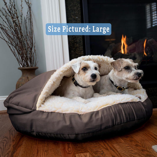 Snoozer? Luxury Microsuede Cozy Cave Pet Bed, Small, Dark Chocolate