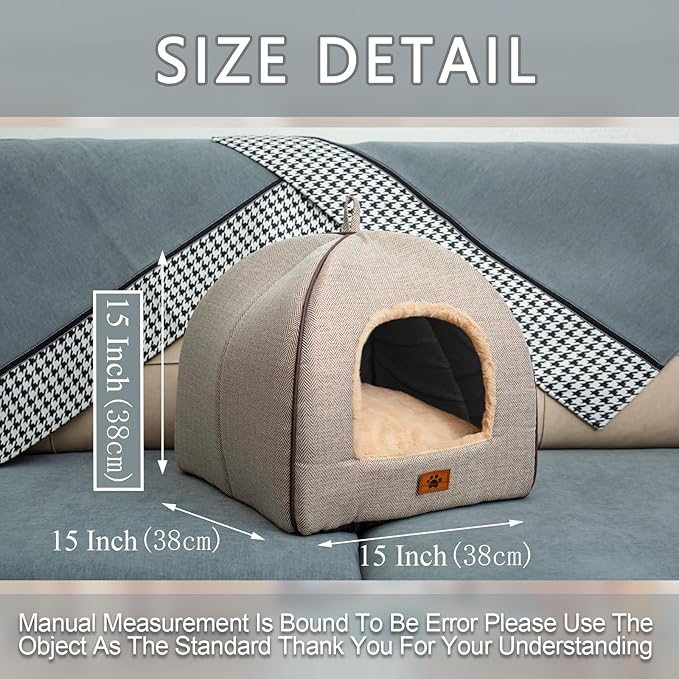 Cat Bed for Indoor Cats - Cat Cave Beds Cat House Cat Tent with Removable Washable Cushioned Pillow, Soft Kitten beds,Cat Beds & Furniture, for Small and Medium Pet Bed